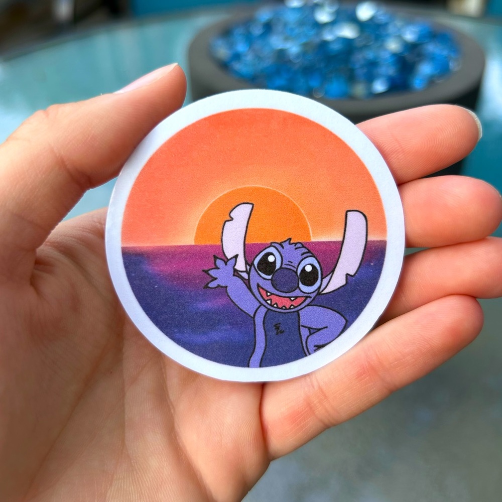 Stitch and Sunset Sticker